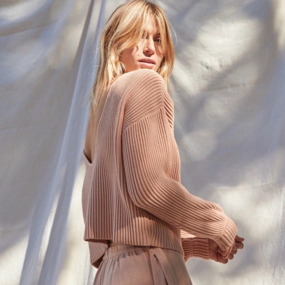 Lunya Cozy Cotton Silk Reversible Ribbed Pullover Sweater - Picture 4 of 13